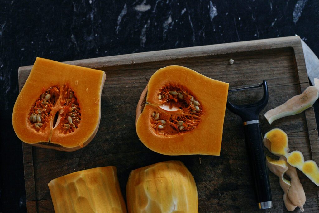 butternut squash prep