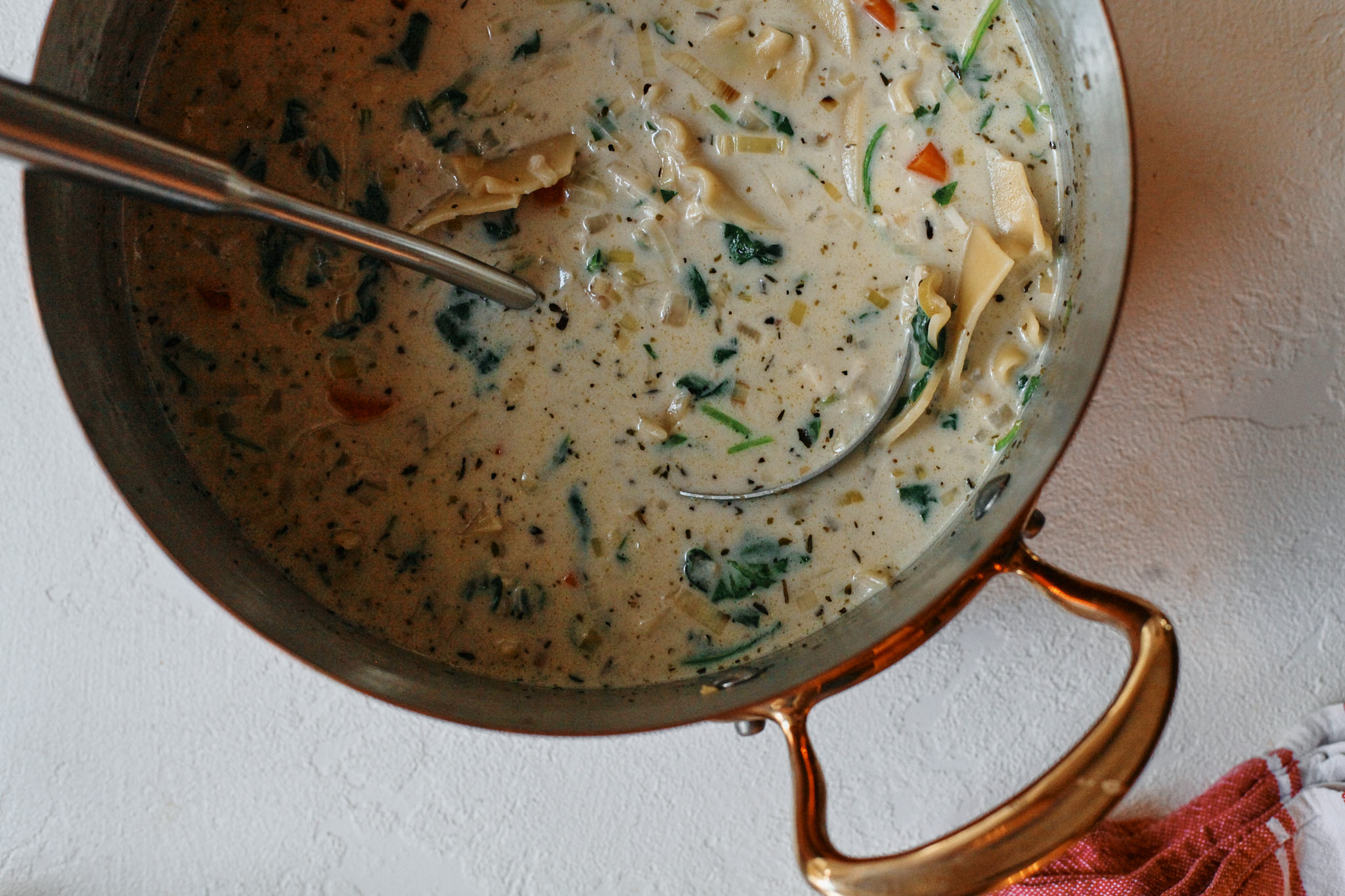 creamy chicken lasagna soup