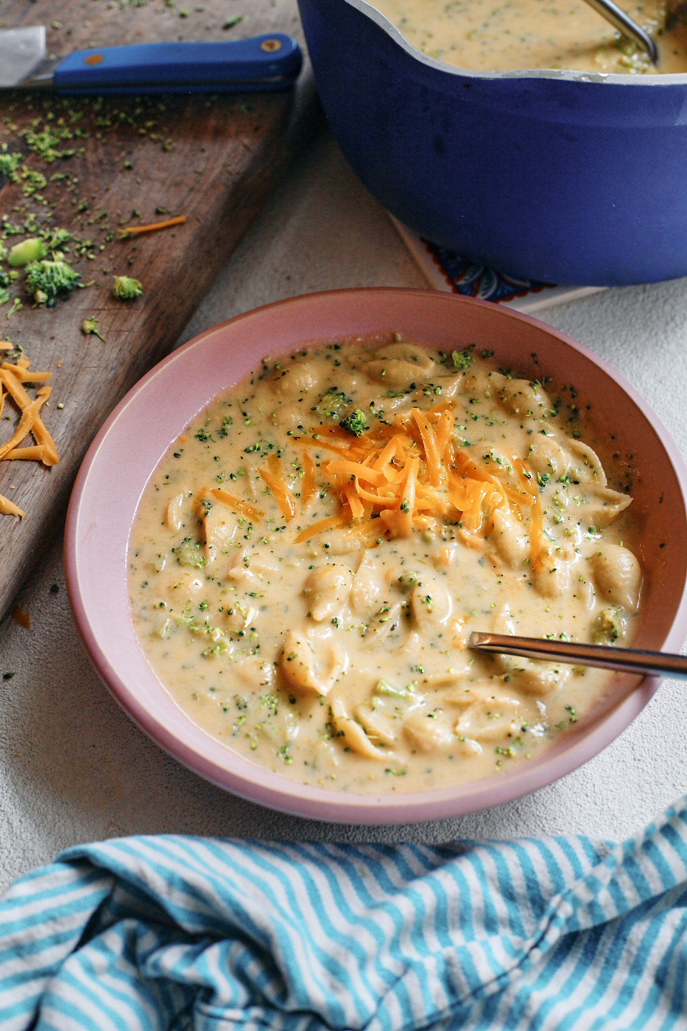 broccoli cheddar soup with shells