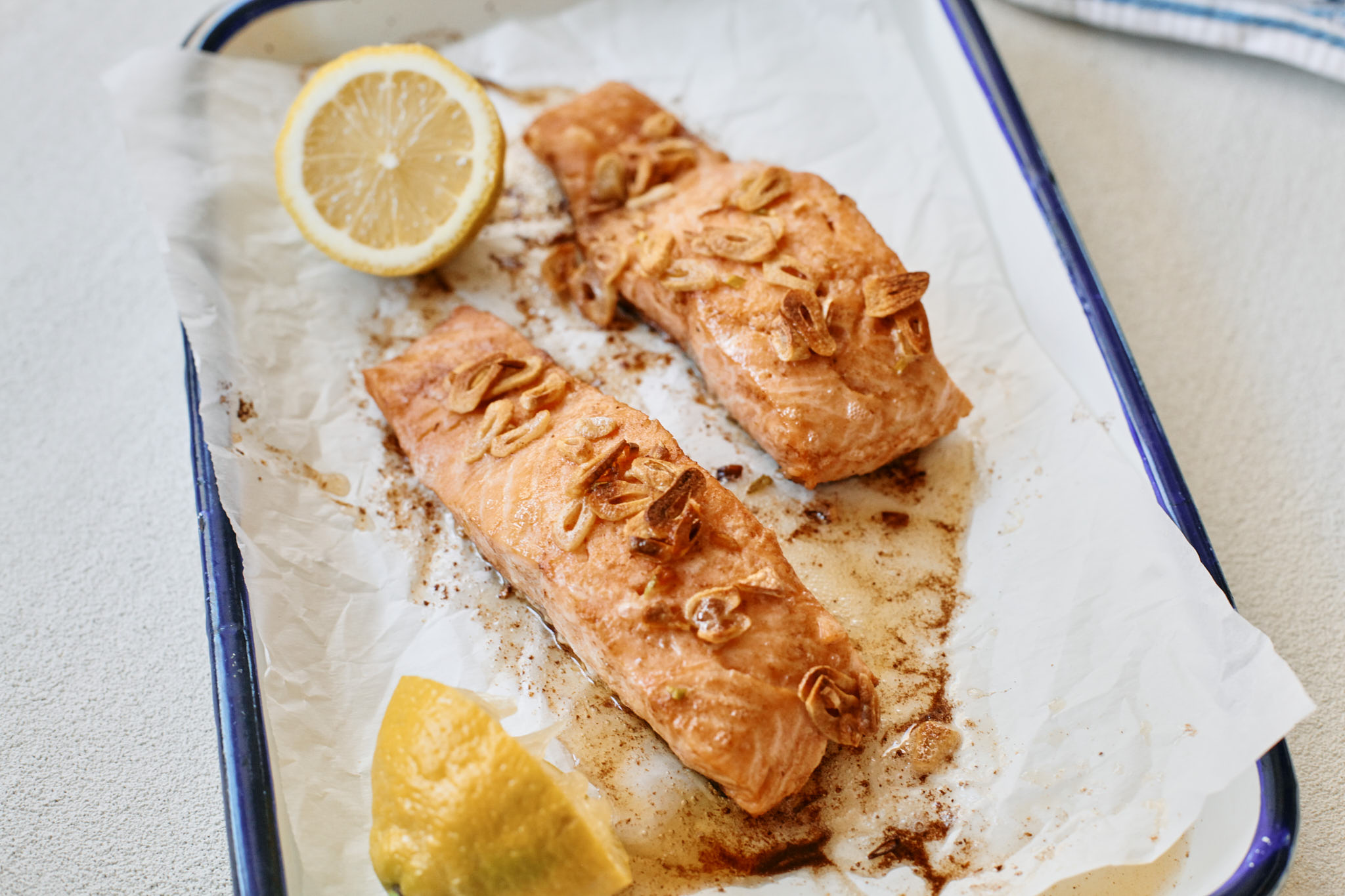 Butter Garlic Salmon 9 salmon with crispy garlic
