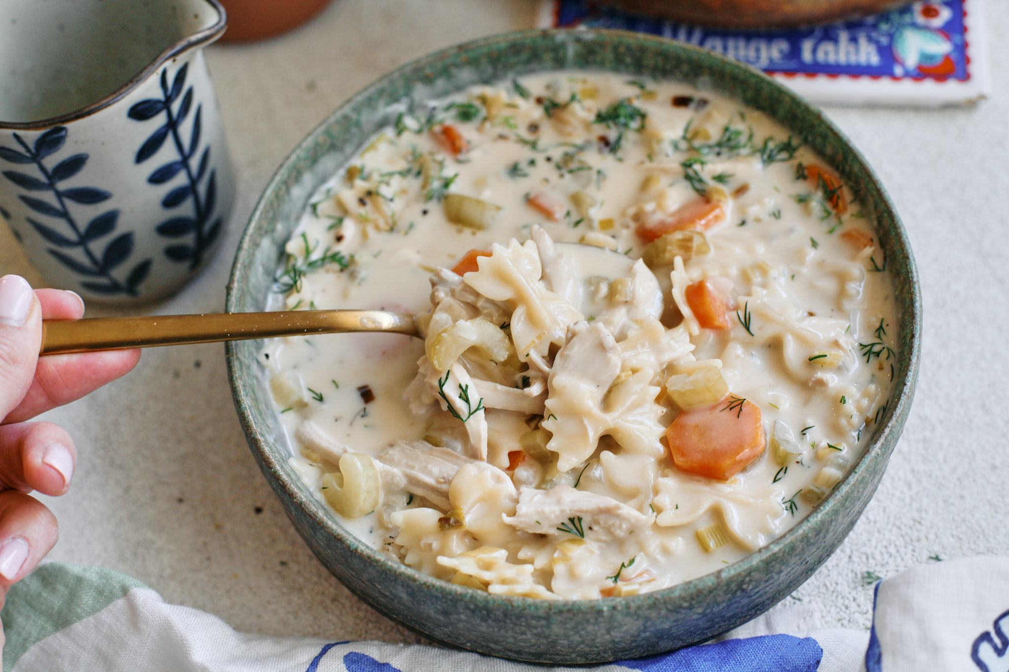 the best creamy chicken noodle soup