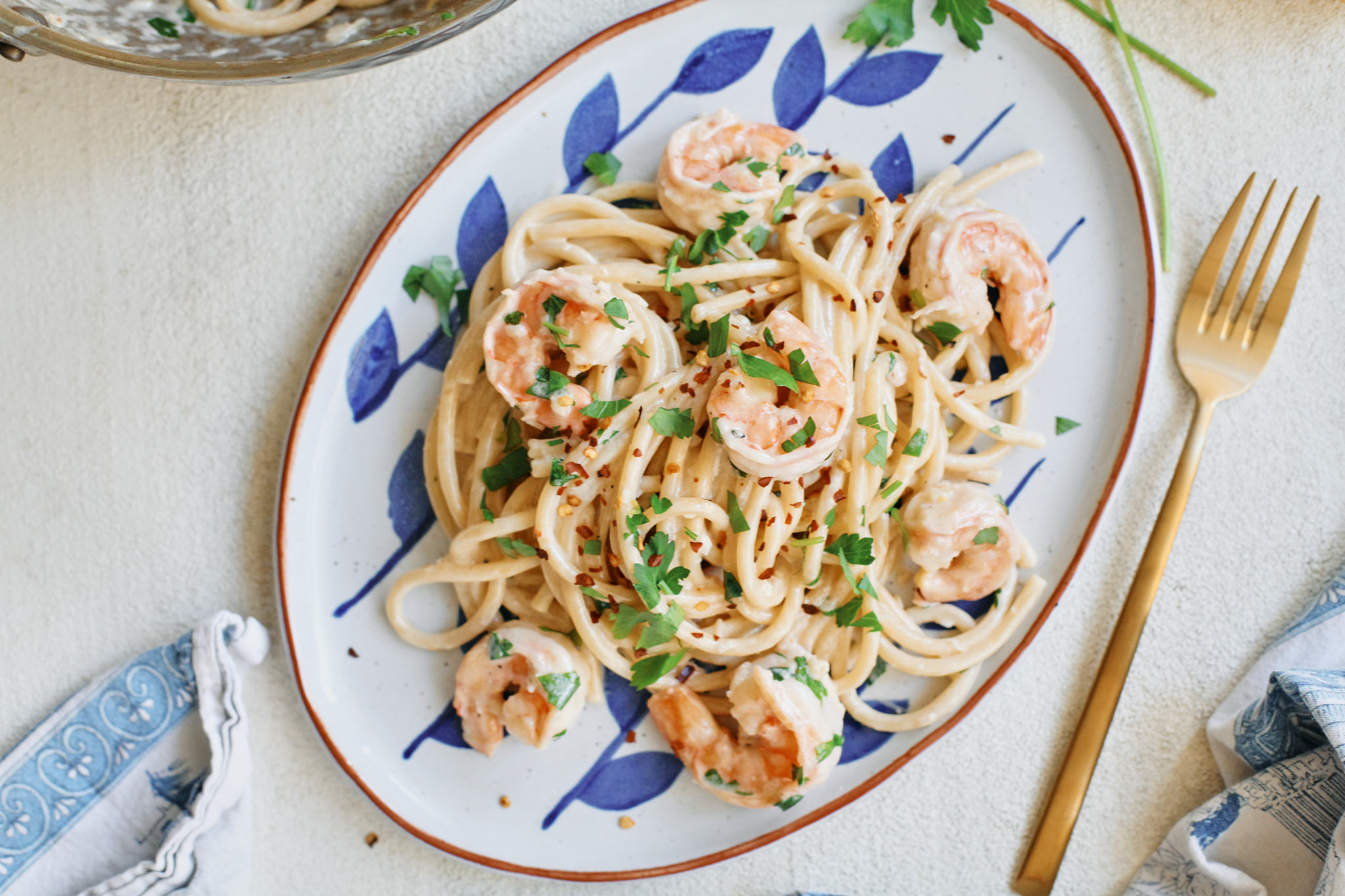 creamy lemon pasta with shrimp