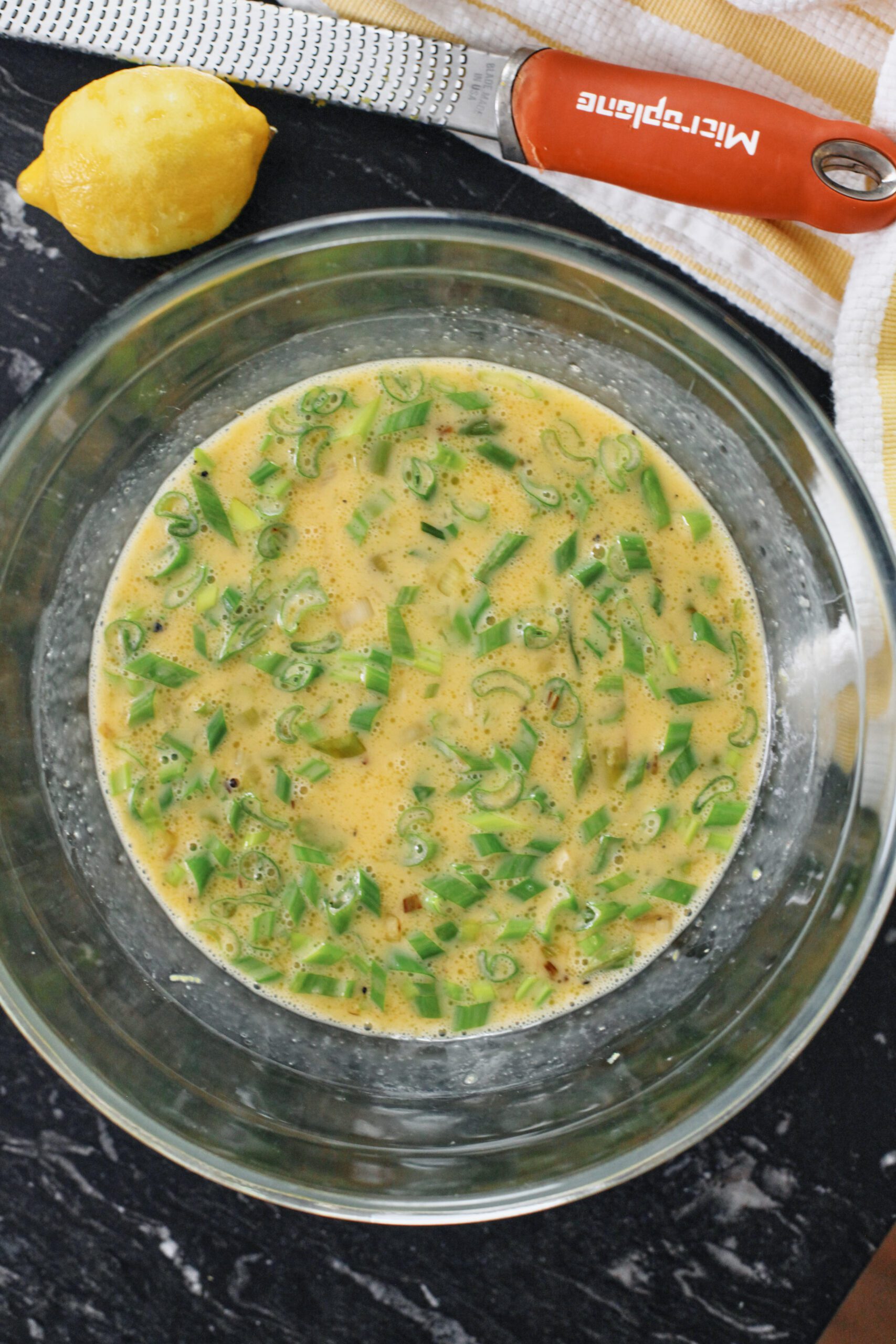frittata mixture in a large mixing bowl