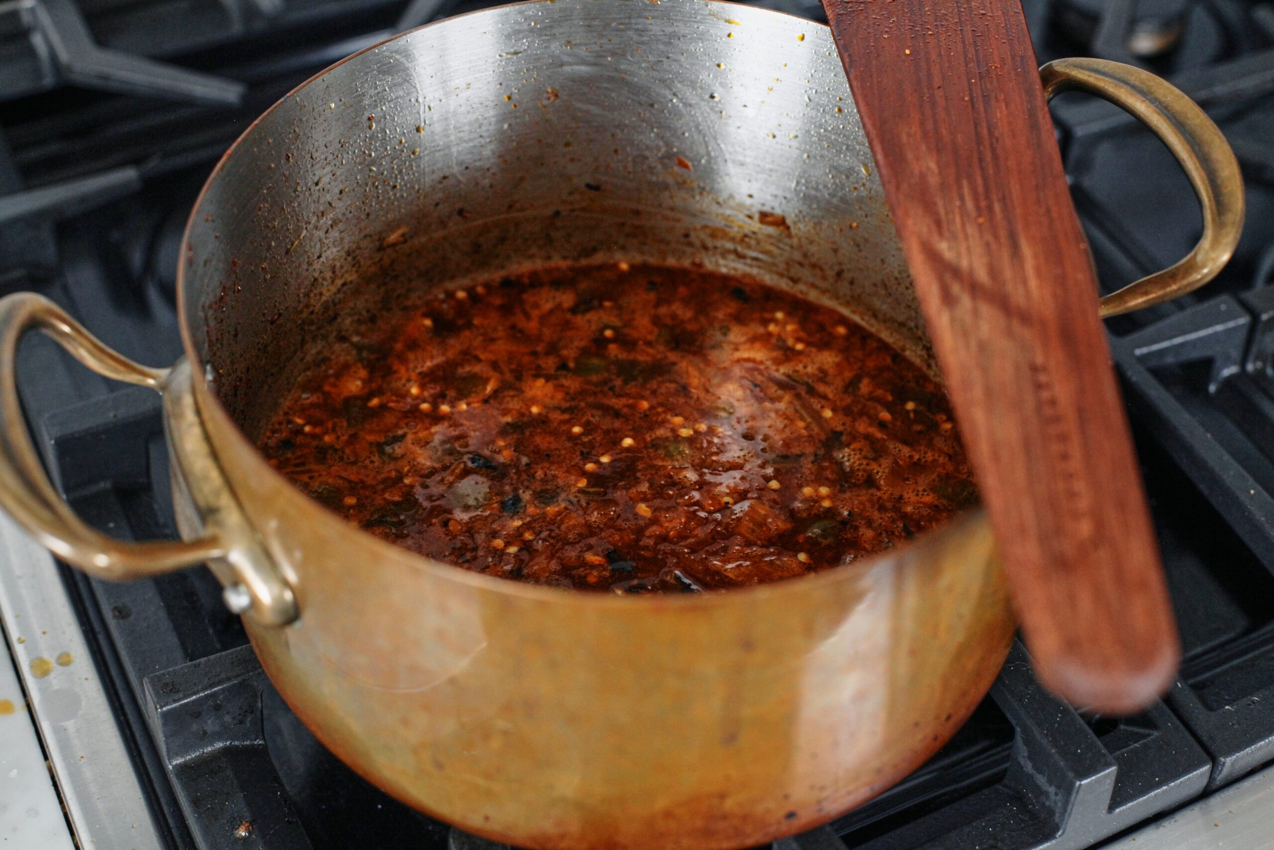 Shiner bock beer deglazing the pot