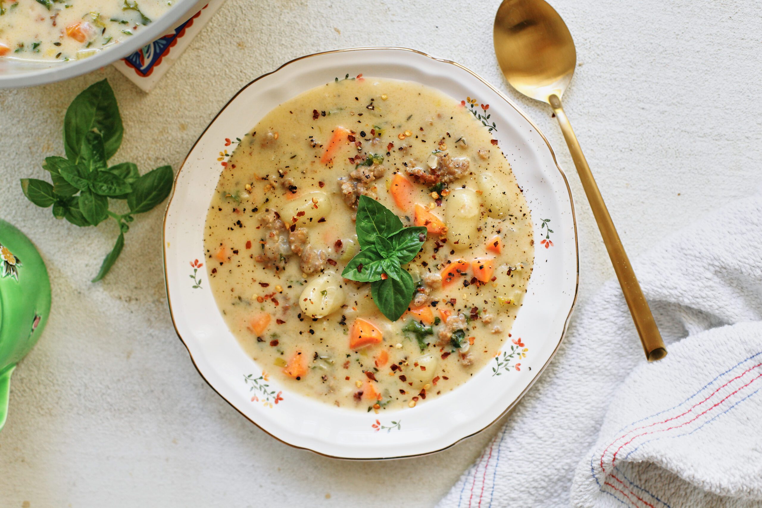 creamy gnocchi & sausage soup