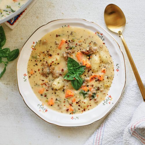 creamy gnocchi & sausage soup
